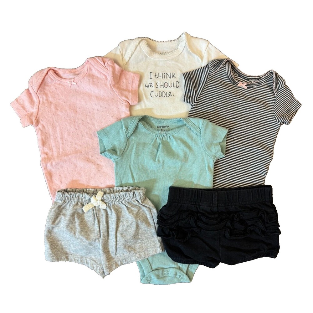 Carters Baby Girl 3 Months Clothes Shirts Bodysuits Shorts Outfits Lot Mix Match